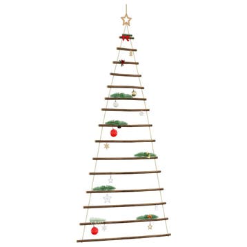 vidaXL Hangende kerstboom met topster 100x210 cm natuurlijke, Verzenden, Nieuw