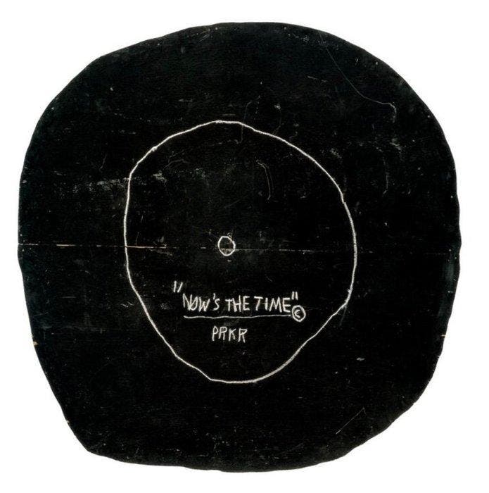 Jean-Michel Basquiat - “Nows the Time, 1985”. - 40 x 40 cm., Antiek en Kunst, Kunst | Tekeningen en Fotografie