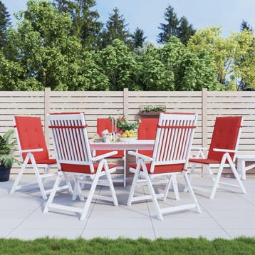 vidaXL Tuinstoelkussens 6 st hoge rug 120x50x3 cm stof rood, Verzenden