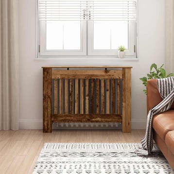 vidaXL Radiator Cover Oud hout 112 x 19 x 81,5 cm Bewerkt, Verzenden