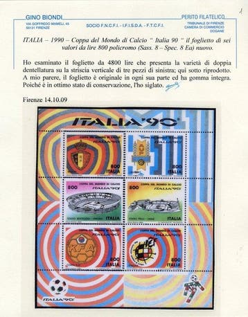 Italie 1990 - Feuillet Coupe du Monde « Italie 90 » variante, Postzegels en Munten, Postzegels | Europa | Italië, Gestempeld