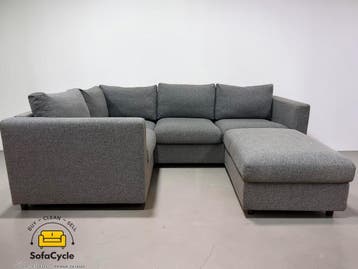 Donkergrijze IKEA VIMLE hoekzetel met poef – praktisch en fl, Huis en Inrichting, Verzenden, Nieuw