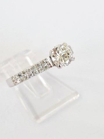 Bague de fiançailles - 18 carats Or blanc - 1.01ct. tw., Bijoux, Sacs & Beauté