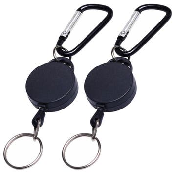 Fako Bijoux - 2x Uittrekbare Sleutelhanger Met Clip - Voor, Verzenden