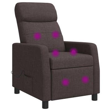 vidaXL Massage Relaxstoel Donkerbruin Stof, Verzenden, Nieuw