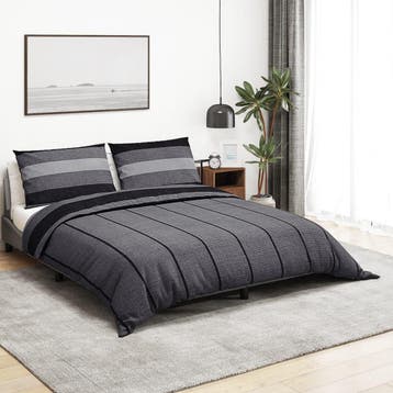 vidaXL Dekbedovertrekset 200x200 cm katoen donkergrijs, Verzenden, Nieuw