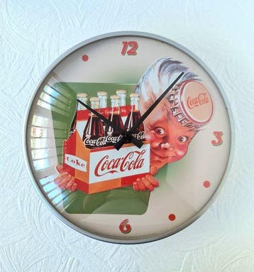 Wandklok (2) - Coca Cola - Vintage Metaal, Glas - Onbekend -