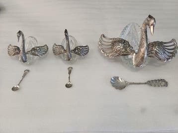 Swan Shaped - Zout- en pepervaatjes (3) - .800 zilver