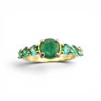 Sans prix de réserve - Bague Argent - Émeraude (Certifié)