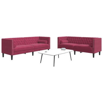 vidaXL 2-delige Loungeset Chesterfield met bolsters fluweel, Huis en Inrichting, Verzenden, Nieuw