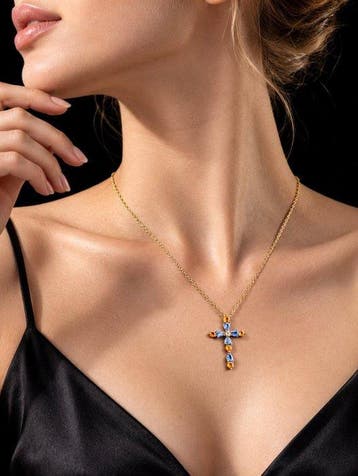 Sans prix de réserve - Collier Collier pendentif croix en