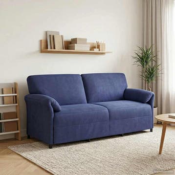 vidaXL 3-Zits Sofa Politieblauw 198 x 83 x 95 cm Fluweel, Huis en Inrichting, Zetels | Zetels, Verzenden, Nieuw