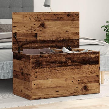 vidaXL Opbergkist 84x42x46 cm bewerkt hout oud houtkleurig, Verzenden