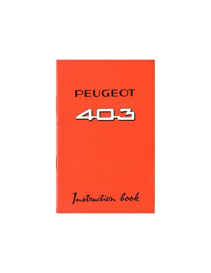 1963 PEUGEOT 403 INSTRUCTIEBOEKJE ENGELS, Autos : Divers, Modes d'emploi & Notices d'utilisation