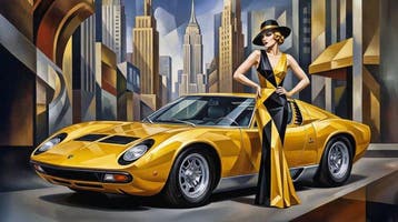 CREATIVE_HUB - Maserati Miura in New York De Lempicka style, Nieuw
