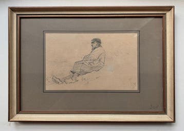 Anton Mauve (1837-1888) - Studietekening van rustende boer -