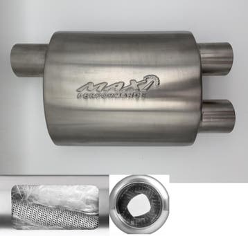 MAX Spiral Straight Flo Performance rvs uitlaat demper 2,5, Ophalen of Verzenden