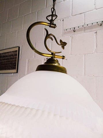 Lampe à suspendre - Lampe Art nouveau vintage - Verre,