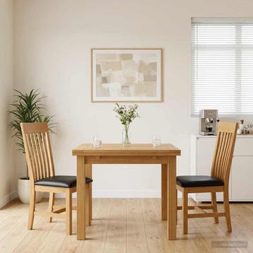 vidaXL Eetkamerstoel 2 st Massief Eikenhout Zwart 45 x 59,5, Huis en Inrichting, Verzenden, Nieuw
