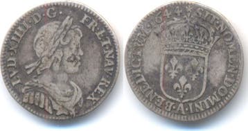 1/12 Ecu Paris 1644 A Frankreich: Ludwig Xiv, 1643-1715:, Verzenden, België