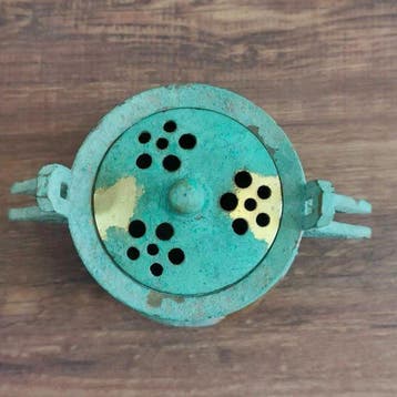 Japanese Bronze Censer, Tripod Ding Style with Gilding,