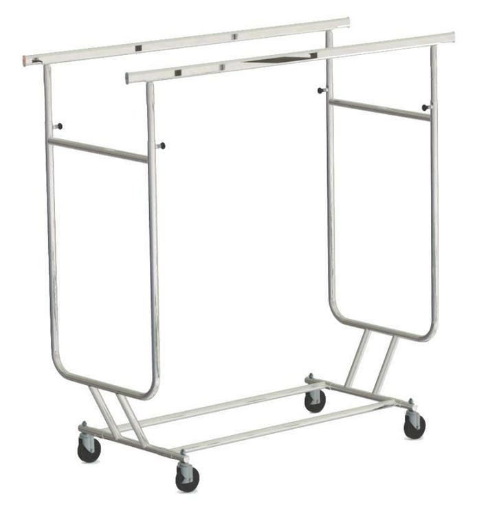 *TIP*  Super stabiel dubbel kledingrek opvouwbaar, chroom,, Huis en Inrichting, Woonaccessoires | Overige, Ophalen of Verzenden