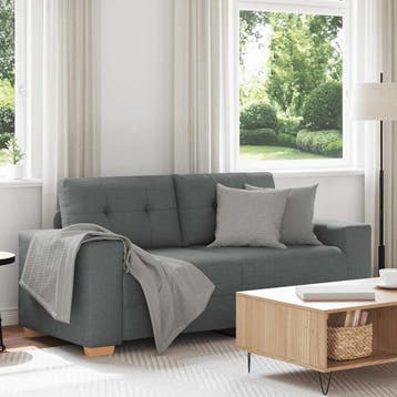 vidaXL Loveseat bank / zetel 180x77x82 cm stof donkergrijs, Verzenden