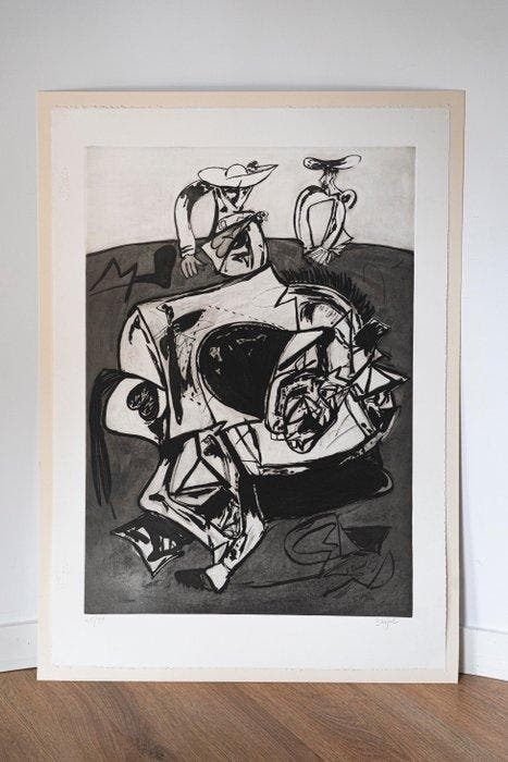 Juan Barjola (1919-2004) - Falling from the horse, Antiquités & Art, Art | Objets design
