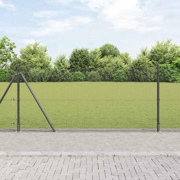 vidaXL gelast draadhek met betonnen voetstuk 25 x 1,4 m, Verzenden