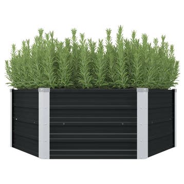 vidaXL Plantenbak verhoogd 129x129x45cm gegalvaniseerd staal, Verzenden, Nieuw