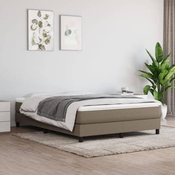 vidaXL Boxspring bed stof taupe 140x200 cm, Verzenden, Nieuw