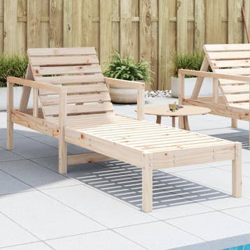 vidaXL Ligstoel 199,5x62x55 cm massief grenenhout, Tuin en Terras, Verzenden, Nieuw