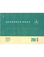 1970 MERCEDES BENZ 280 S INSTRUCTIEBOEKJE
