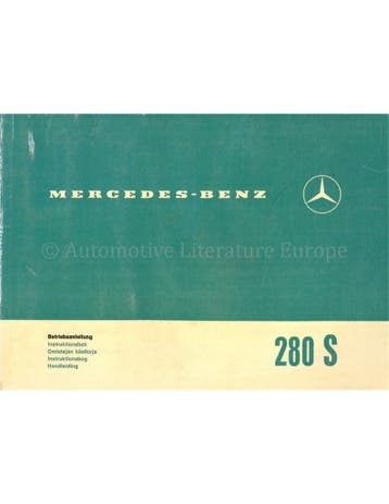 1970 MERCEDES BENZ 280 S INSTRUCTIEBOEKJE