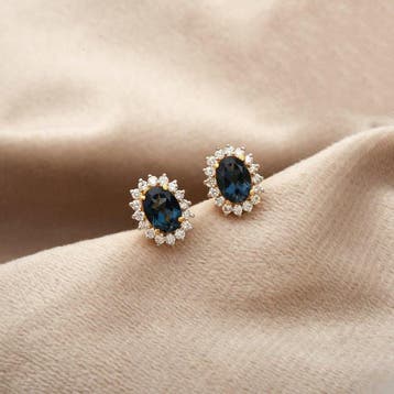 Oorstekers - 14 karaat Geel goud - 2.34ct. tw. Topaas -