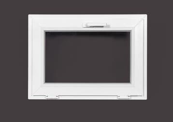 PVC kiep b80xh50 cm Wit, Gevelraam of Ruit, Minder dan 80 cm, 80 tot 120 cm, Nieuw