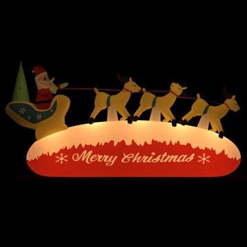 vidaXL Kerstdecoratie kerstman en rendieren opblaasbaar LED, Diversen, Verzenden, Nieuw