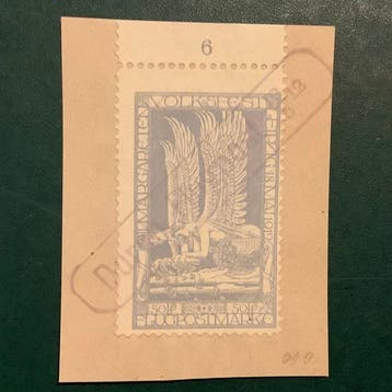 Duitse Rijk 1912 - Half ambtelijke luchtpostzegel, Postzegels en Munten, Gestempeld