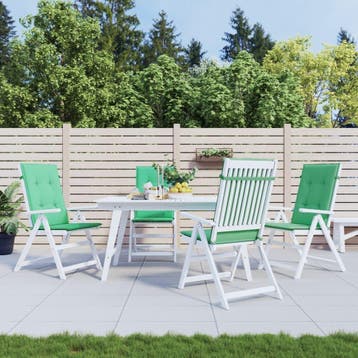 vidaXL Tuinstoelkussens 4 st hoge rug 120x50x3 cm stof groen, Verzenden