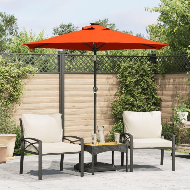 vidaXL Parasol met stalen paal 225x225x212 cm, Tuin en Terras, Parasols, Nieuw, Verzenden