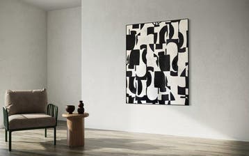 Timo Wedell - Black and White Dance - XXL - Abstract Klein, Antiek en Kunst