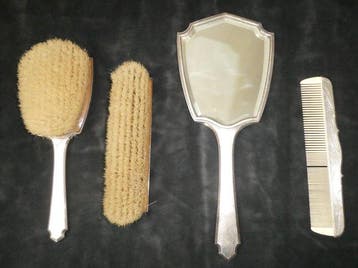 Ensemble de toilette (4) - Zeesung - Argent 950 - Décor, Antiquités & Art