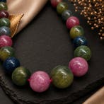 Elegante Halsketting met meerdere edelstenen – Robijn en, Verzamelen, Mineralen en Fossielen