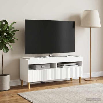 vidaXL LED tv-meubel Wit Bewerkt hout, Verzenden, Nieuw