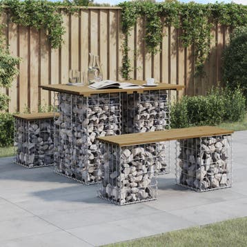 vidaXL Tuintafel schanskorfontwerp 100x70x72 cm, Tuin en Terras, Verzenden, Nieuw