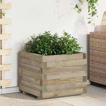 vidaXL Plantenbak verhoogd vierkant 50x50x40 cm hout, Verzenden, Nieuw