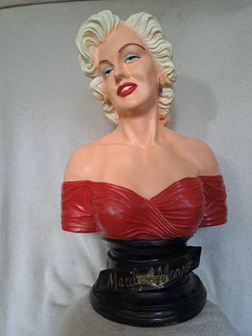 Buste, Marilyn Monroe - 63 cm - Hars, Antiquités & Art