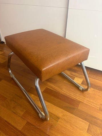 Tabouret - Cuir synthétique - Hocker vintage