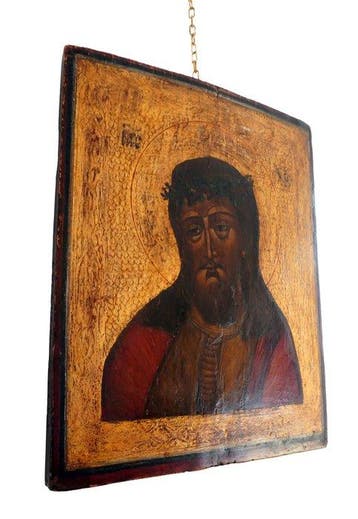 Icoon - Christus, zie de mens - Hout - Groot antiek Russisch