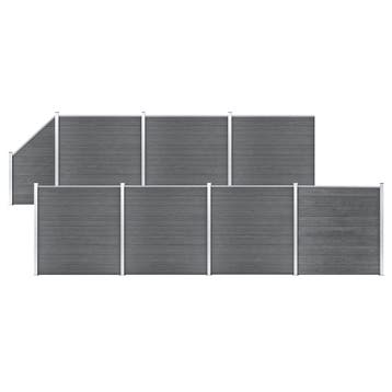vidaXL Schuttingset 7 vierkant en 1 schuin 1311x186 cm HKC, Verzenden